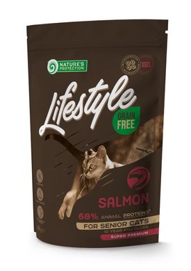 Сухий беззерновий корм для літніх котів з лососем Lifestyle Grain Free Salmon Senior Cat 400г