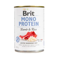 Влажный корм для собак Brit Mono Protein с ягненком и темным рисом 400 г