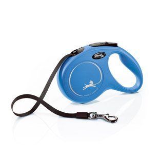 Повідець-рулетка для собак Flexi New Classic стрічка синя M 5 м 25 кг 11712 BLUE Flexi фото