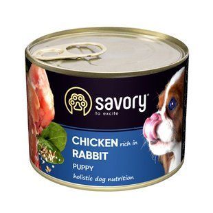 Вологий корм для собак Savory для цуценят Puppy Fresh Rabbit & Chicken, Кролик та Курка, 200 г 30563***** фото