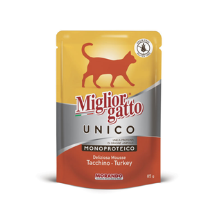 Вологий корм для котів Morando Miгliorгatto UNICO мус з індички 85 г 01435 фото