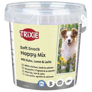 Ласощі для собак Trixie Soft Snack Happy Mix з куркою, ягням та лососем 500 г 31495 фото