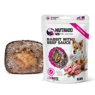 LK Baits Pet Nutrigo Treat Rabbit Функціональні ласощі для собак з кроликом та яловичим соусом (&Oslash; 12 мм), 150 г 7777011 фото