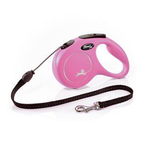 Повідець-рулетка для собак Flexi New Classic трос рожева M 5 м 20 кг 11796 PINK Flexi***** фото