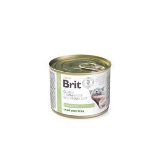 Вологий корм для котів Brit VetDiets Вологий ветеринарний Brit Veterinary Diet Diabetes, Ягня, консерва, 200 г 100710 фото