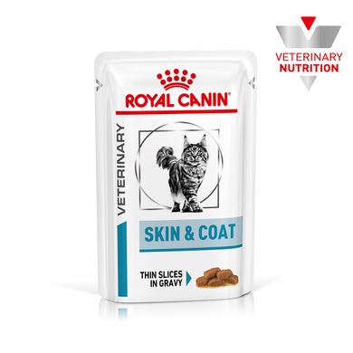 Вологий корм для дорослих котів ROYAL CANIN SKIN&COAT CAT Pouches 0.085 кг x 12 шт.