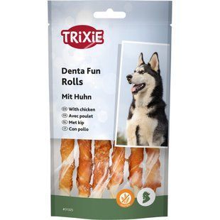 Ласощі для собак Trixie Denta Fun Chewing Rolls Паличка для чищення зубів з куркою 12 см 70 г 6 шт 31325 фото