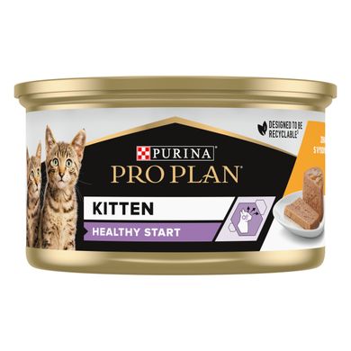 Вологий корм для кошенят PRO PLAN Kitten Healthy Start мус з куркою 85 г