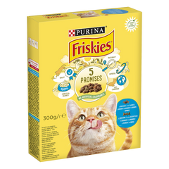 Сухий корм для дорослих котів Purina FRISKIES з лососем та овочами 300 г