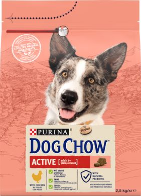 Сухий корм для дорослих собак DOG CHOW Active Adult 1+ з підвищеною активністю з куркою 2,5 кг