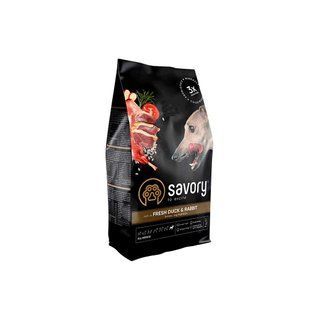 Сухий корм для собак Savory усіх порід Adult All Breeds Fresh Duck & Rabbit, Качка та Кролик, 1 кг 30167 фото