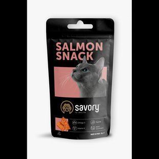 Ласощі для котів Savory Хрумкі подушечки для вибагливих котів Gourmand, Лосось 60 г 31454 фото