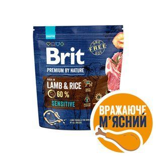 Сухий корм для собак Brit Premium з чутливим травленням By Nature Sensitive, Ягня, 1 кг 170842/6611 фото