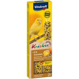 Ласощі для птахів Vitakraft Kracker Original Feather Care крекер для канарок під час линьки з яйцем 60 г 2 шт 21265 фото