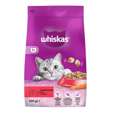 Сухий корм для котів Whiskas Adult Beef з яловичиною 300 г