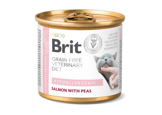 Вологий корм для кішок Brit GF Veterinary Diet Cat Cans Hypoallergenic 200 г