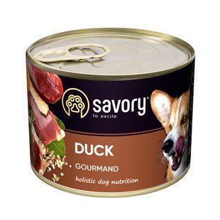 Вологий корм для собак Savory Gourmand Fresh Duck, Качка, 200 г 30457***** фото