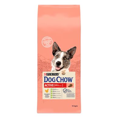 Сухий корм для дорослих собак DOG CHOW Active Adult 1+ з підвищеною активністю з куркою 14 кг