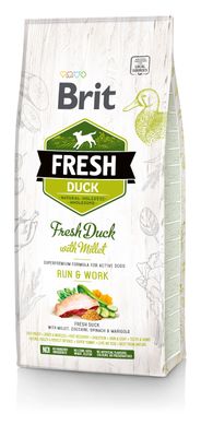 Сухий корм для собак Brit Fresh Duck / Millet Active Run and Work качка, пшоно 12 кг