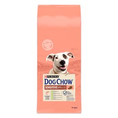 Сухий корм для дорослих собак DOG CHOW Sensitive Adult 1+ схильних до алергії з лососем 14 кг