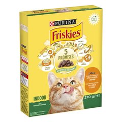 Сухий корм для дорослих котів FRISKIES Indoor що постійно перебувають у приміщенні з куркою та індичкою, з овочами 270 г