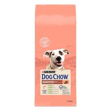 Сухий корм для дорослих собак DOG CHOW Sensitive Adult 1+ схильних до алергії з лососем 14 кг