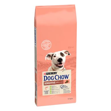 Сухий корм для дорослих собак DOG CHOW Sensitive Adult 1+ схильних до алергії з лососем 14 кг