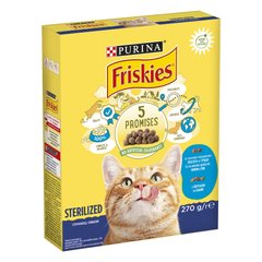 Сухий корм для дорослих котів після стерилізації FRISKIES Sterilized з лососем, тунцем та овочами 270 г