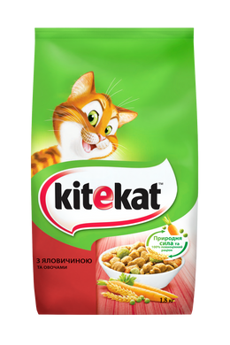 Сухий корм для котів Kitekat Яловичина з овочами 1.8 кг