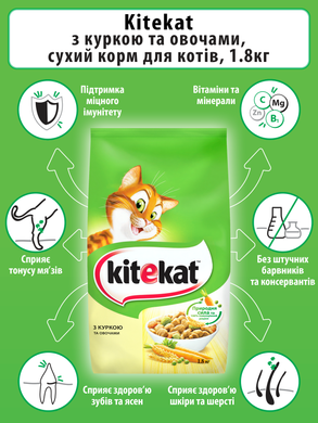 Сухий корм для котів Kitekat з куркою та овочами 300 г