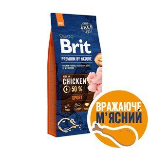 Сухий корм для собак Brit Premium для активних та робочих собак By Nature Sport, Курка, 15 кг 170847/6666 фото