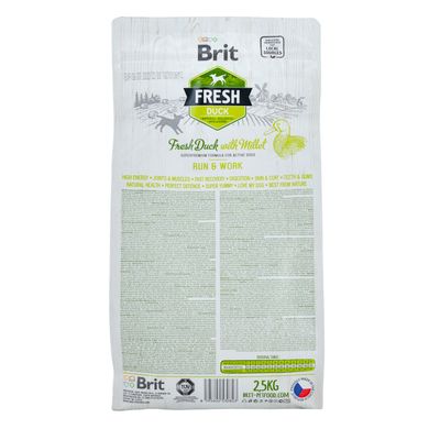 Сухий корм для собак Brit Fresh Duck / Millet Active Run and Work качка, пшоно 2,5 кг