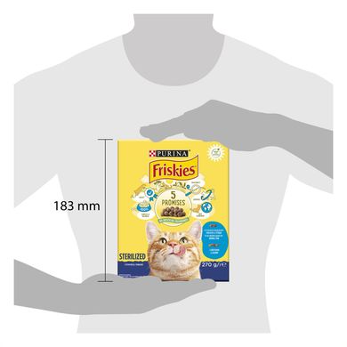 Сухий корм для дорослих котів після стерилізації FRISKIES Sterilized з лососем, тунцем та овочами 270 г