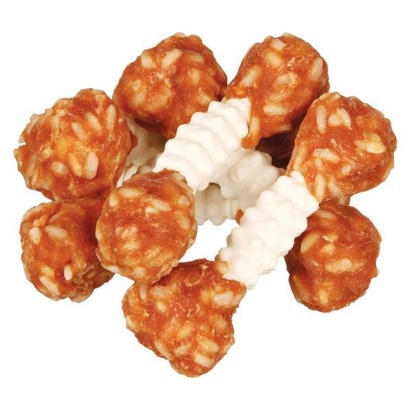 Ласощі для собак Trixie Denta Fun Chicken Chewing Dumbbells Гантель жувальна з куркою 100 г 6 шт 31342 фото
