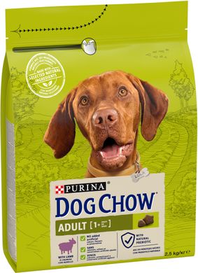 Сухий корм для дорослих собак DOG CHOW Adult 1+ з ягням 2,5 кг