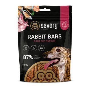 Ласощі для собак Savory М&rsquo;ясні батончики Bars, Кролик 100 г 21113 фото