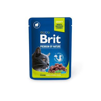 Вологий корм для стерилізованих котів Brit Premium ягнятина 100 г