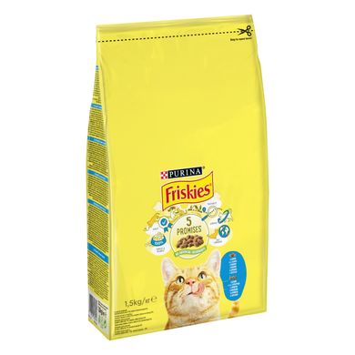 Сухий корм FRISKIES для дорослих котів з лососем та овочами 1.5 кг