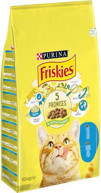 Сухий корм FRISKIES для дорослих котів з лососем та овочами 10 кг