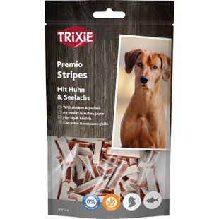 Ласощі для собак Trixie Premio Stripes with Chicken & Pollock палички з куркою та мінтаєм 75 г 31534 фото