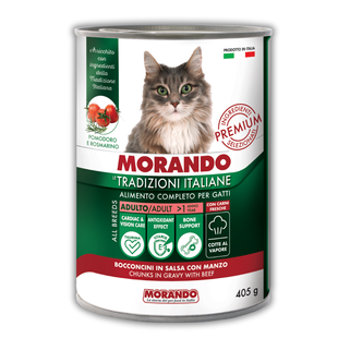 Консерви для котів Morando Tradizioni шматочки у соусі з яловичиною 405 g 02776 фото