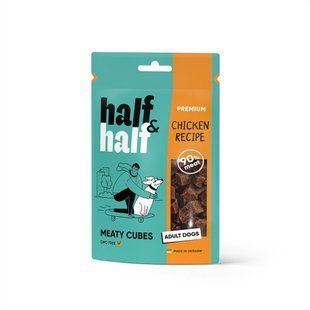 Ласощі для собак Ласощі для собак Half&Half м&rsquo;ясні кубики з куркою, 100 г 31793 фото