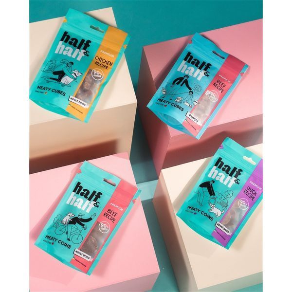Ласощі для собак Ласощі для собак Half&Half м&rsquo;ясні кубики з куркою, 100 г 31793 фото