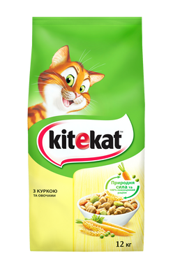 Сухий корм для котів Kitekat з куркою та овочами 12 кг