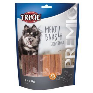Ласощі для собак Trixie Набір в Premio 4 Meat Bars, курка, качка, баранина, лосось, 4х100 г 31853 фото