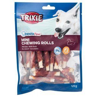 Ласощі для собак Trixie Denta Fun Rolls with Duck Паличка для чищення зубів з качкою 6 см 120 г 31347 фото