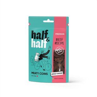 Ласощі для собак Ласощі для собак Half&Half м&rsquo;ясні монетки з яловичиною, 100 г 31816 фото