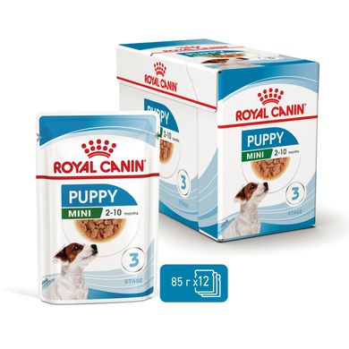 Упаковка вологого корму для цуценят ROYAL CANIN MINI PUPPY 0.085 кг x 12 шт.