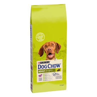 Сухий корм для дорослих собак DOG CHOW Adult 1+ з ягням 14 кг