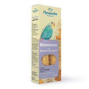 Ласощі для птахів Природа Колосок для хвилястих папуг бісквіт 140 г PR740021 фото